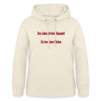 Das Leben ist kein Egospiel - Frauen Hoodie - Vanille-Milchshake - Vorne - AI Model Female 172 light (172cm)