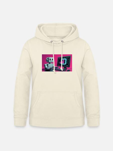 Futuristischer KI-Roboter und Tech-Bildschirm - Frauen Hoodie - Vanille-Milchshake