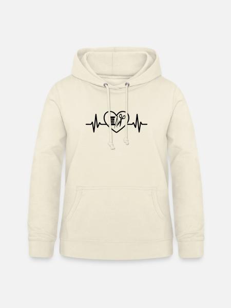 Nähen Garnrolle Nadel Schere Herz - Frauen Hoodie - Vanille-Milchshake