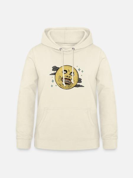 Lachender Mond im Sternenhimmel - Frauen Hoodie - Vanille-Milchshake