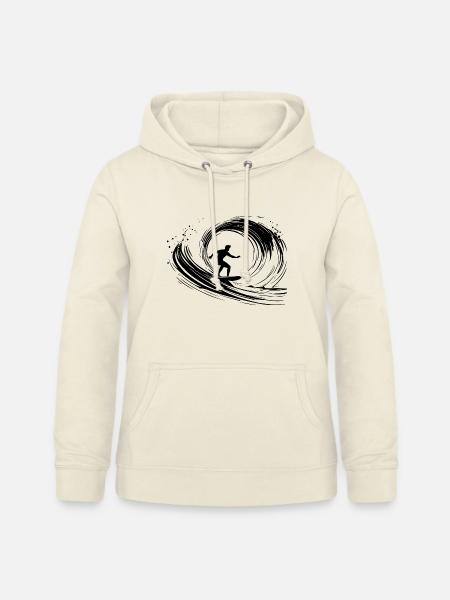 Surfen Kunst Surfer Illustration - Frauen Hoodie - Vanille-Milchshake