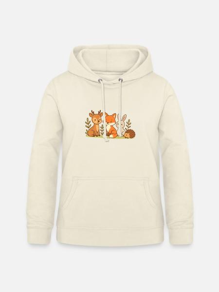 Waldfreunde: Fuchs Reh Hase - Frauen Hoodie - Vanille-Milchshake