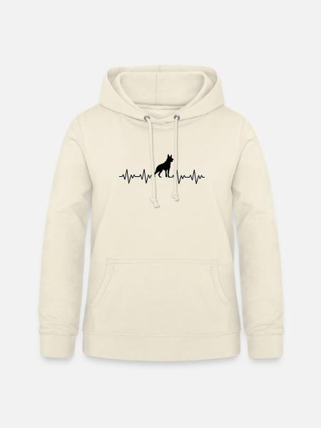 Deutscher Schäferhund EKG Herzschlag - Frauen Hoodie - Vanille-Milchshake