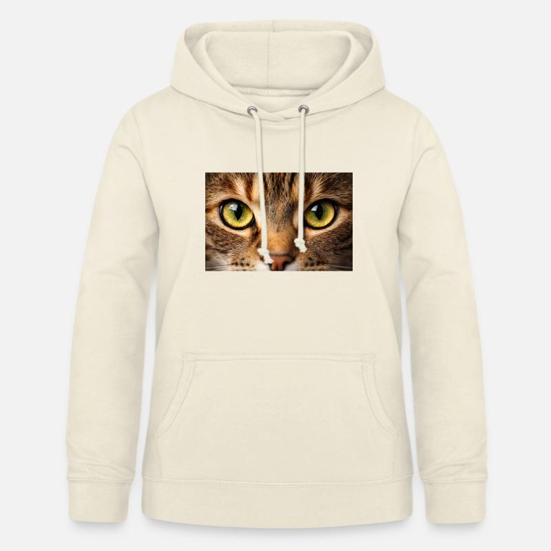 Œil de chat en gros plan - Sweat à capuche Femme - vanille