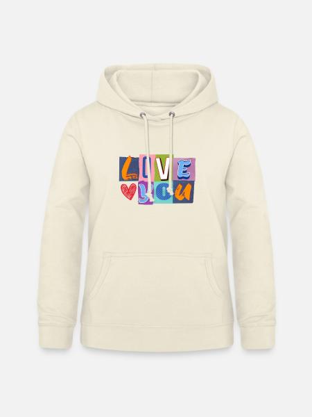 Liebe in Bunt-Collage - Frauen Hoodie - Vanille-Milchshake