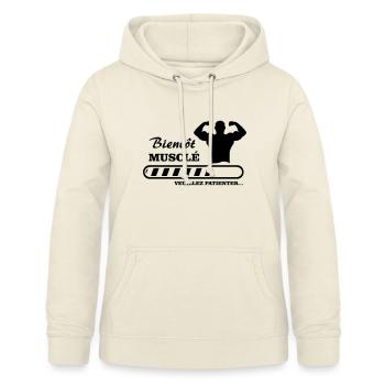 bald muskulös - Frauen Hoodie - Vanille-Milchshake - Vorne - AI Model Female 172 light (172cm)