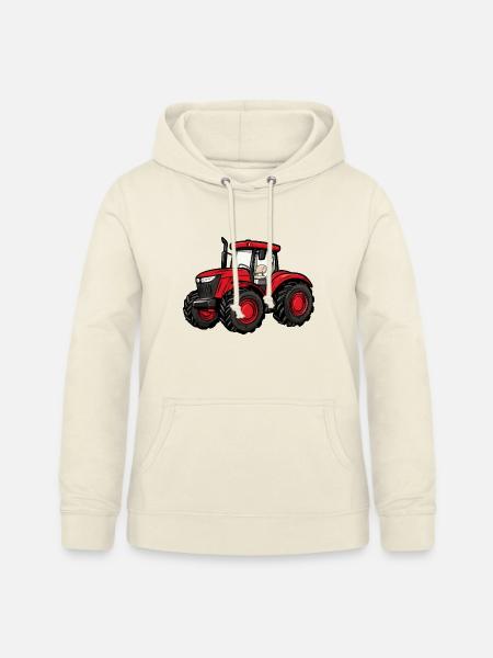 Roter Traktor Cartoon - Frauen Hoodie - Vanille-Milchshake