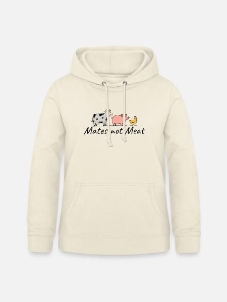 Veganer Mates not Meat Tierliebe - Frauen Hoodie - Vanille-Milchshake
