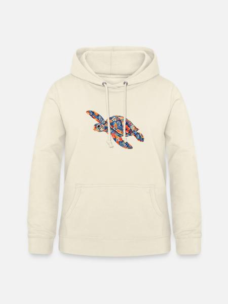 Patchwork Schildkröte Blumenmuster - Frauen Hoodie - Vanille-Milchshake