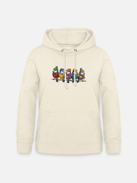 Blaumeisen mit Strickschals Winter Weihnachten - Frauen Hoodie - Vanille-Milchshake