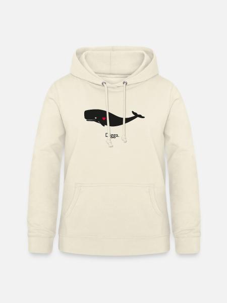 Digga Wal mit rotem Herz - Frauen Hoodie - Vanille-Milchshake