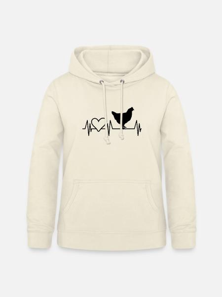 Huhn Herzschlag Herz - Frauen Hoodie - Vanille-Milchshake
