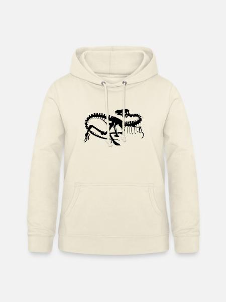 Dinosaurier Skelett Silhouette (1c) - Frauen Hoodie - Vanille-Milchshake