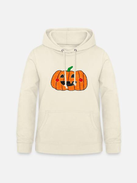 Freudige Kerbislaternen-Kritzelei - Frauen Hoodie - Vanille-Milchshake