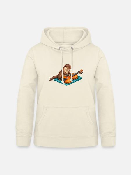 Otter repariert eine Geige - Frauen Hoodie - Vanille-Milchshake