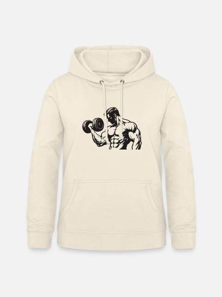 Kraftsilhouette Hantel-Design - Frauen Hoodie - Vanille-Milchshake
