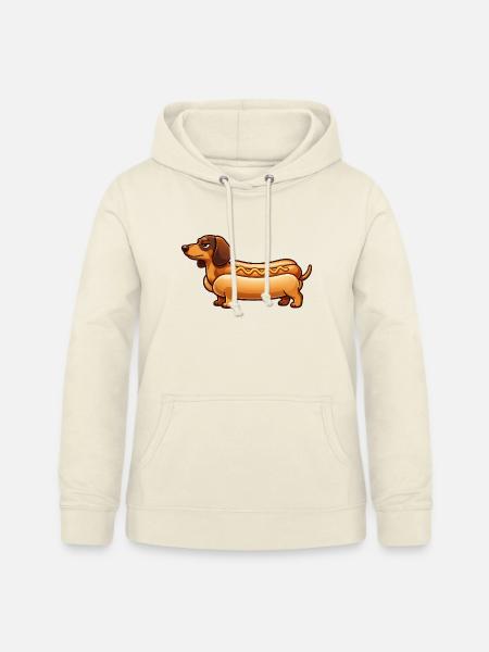 Dackel im Brötchen - Hotdog Dackel Geschenk - Frauen Hoodie - Vanille-Milchshake