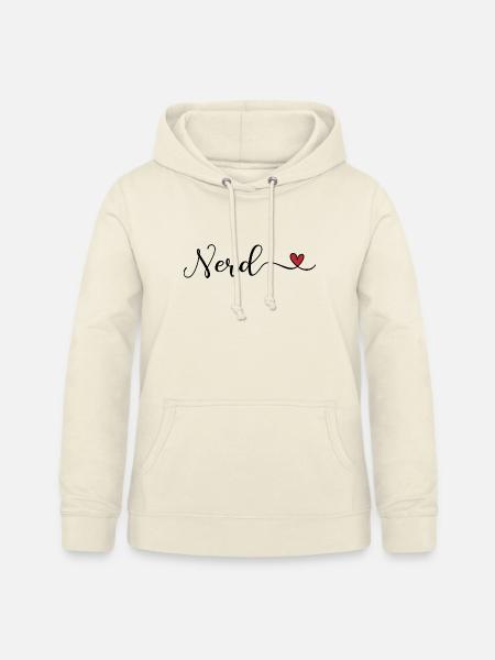 Nerd Schriftzug mit Herz - Frauen Hoodie - Vanille-Milchshake