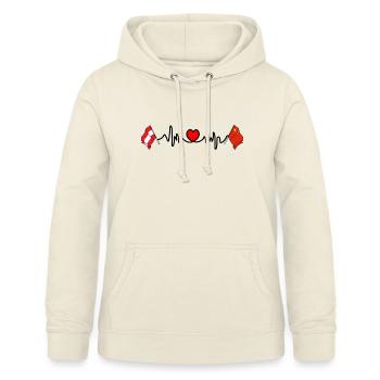 Cardio-Herz Flagge Österreich, Flagge China - Frauen Hoodie - Vanille-Milchshake - Vorne - AI Model Female 172 light (172cm)