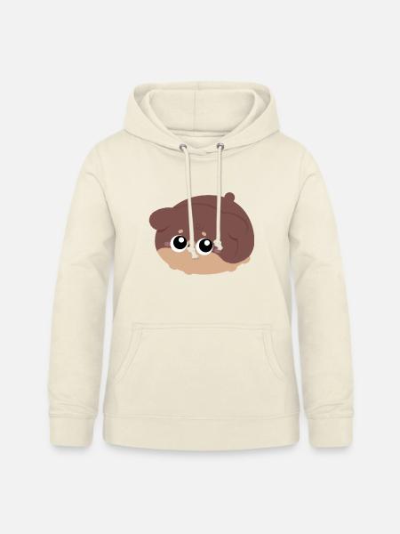 Schläfriger brauner Rottweiler-Plüsch - Frauen Hoodie - Vanille-Milchshake
