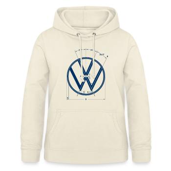 Volkswagen VW Logo Als Konstruktionsgrafik In Weiß - Frauen Hoodie - Vanille-Milchshake - Vorne - AI Model Female 172 light (172cm)