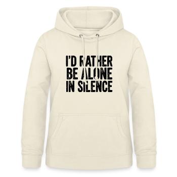 Je préfère être seul dans le silence - Sweat à capuche Femme - vanille - Devant - AI Model Female 172 light (172cm)
