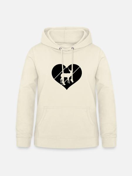 Antilope Silhouette Herz - Frauen Hoodie - Vanille-Milchshake