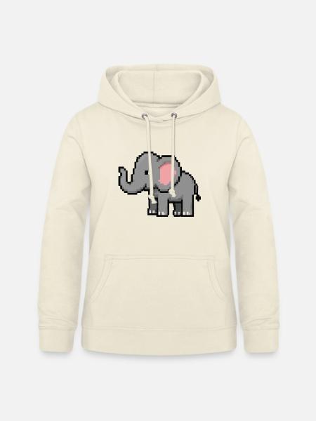 PixelElefant Grau Pinkes Ohr - Frauen Hoodie - Vanille-Milchshake