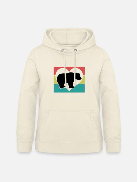Bär Herz Retro-Style - Frauen Hoodie - Vanille-Milchshake