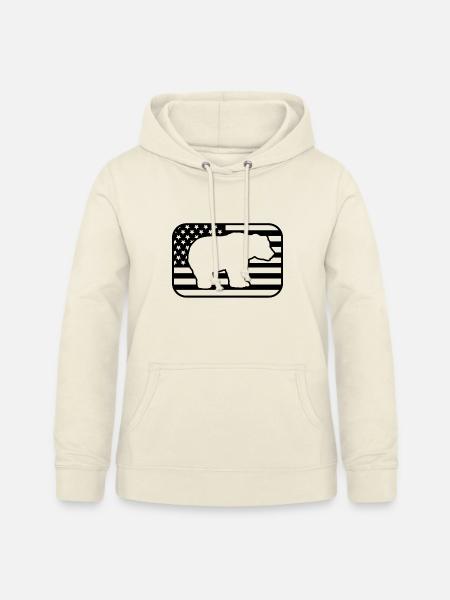 Bär Silhouette USA Flagge - Frauen Hoodie - Vanille-Milchshake