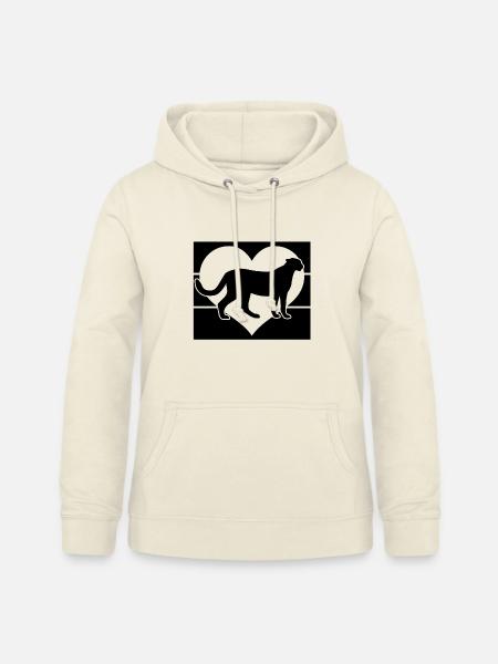 Gepard Herz Silhouette - Frauen Hoodie - Vanille-Milchshake