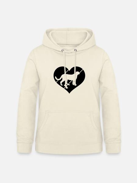 Gepard Herz Silhouette - Frauen Hoodie - Vanille-Milchshake