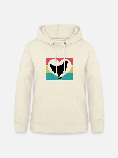 Huhn Herz Silhouette - Frauen Hoodie - Vanille-Milchshake