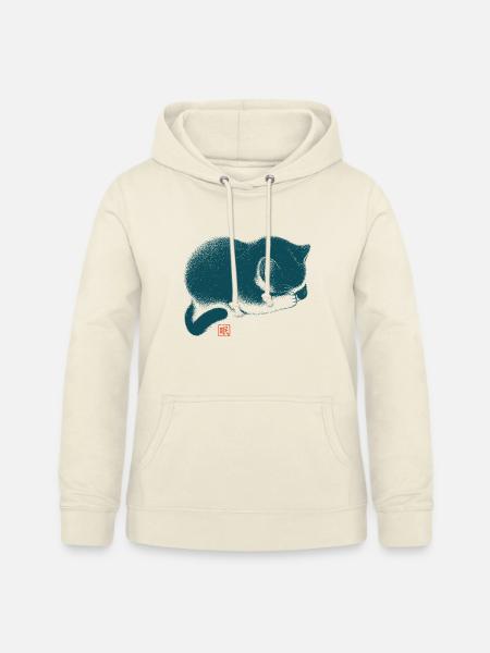 Schlafende Katze Japanischer Holzschnitt Stil - Frauen Hoodie - Vanille-Milchshake