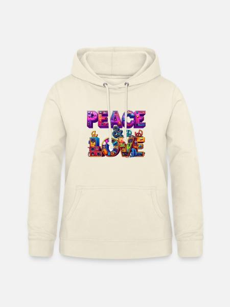 Peace & Love - Frauen Hoodie - Vanille-Milchshake