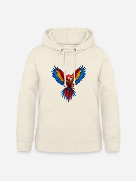 Feuriger Papagei im Goldpanzer - Frauen Hoodie - Vanille-Milchshake