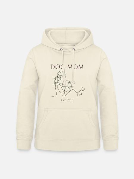 Hundemama Linienkunst mit Welpen - Frauen Hoodie - Vanille-Milchshake