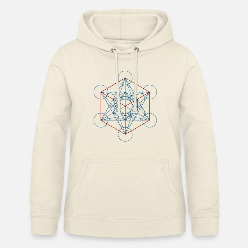 Le cube de Metatron - rouge bleu - Sweat à capuche Femme - vanille