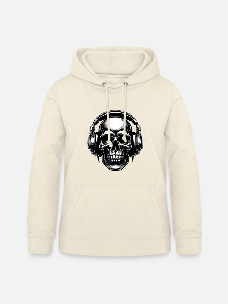 Skull mit Headset - Frauen Hoodie - Vanille-Milchshake