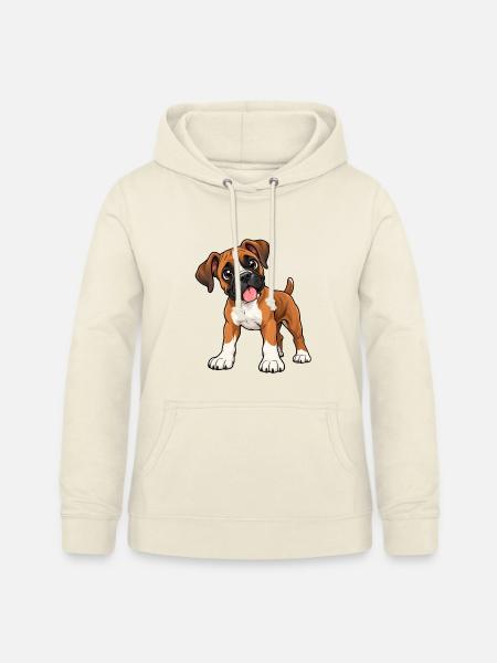 Boxer Kawaii Style – Süßer Hund - Frauen Hoodie - Vanille-Milchshake