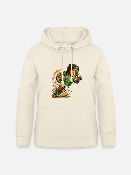 Capybara beim Rugby - Frauen Hoodie - Vanille-Milchshake