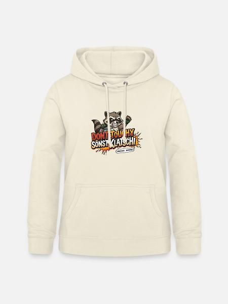 Waschbär Spruch Nicht anfassen - Frauen Hoodie - Vanille-Milchshake