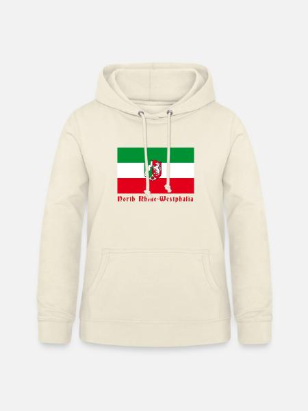 NRW Flagge mit Wappen - Frauen Hoodie - Vanille-Milchshake