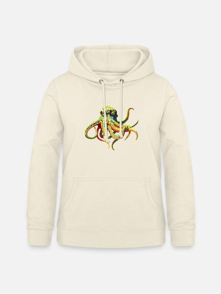 Neon-Oktopus  - Frauen Hoodie - Vanille-Milchshake