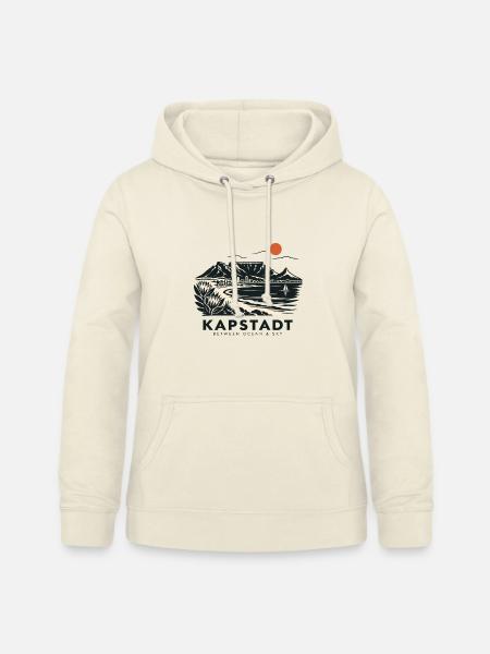 Kapstadt Küstenblick Linienstil - Frauen Hoodie - Vanille-Milchshake