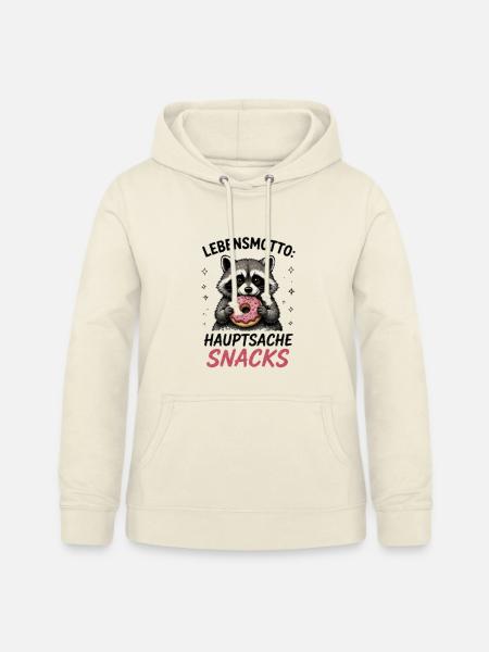 Lebensmotto Snacks Waschbär - Frauen Hoodie - Vanille-Milchshake