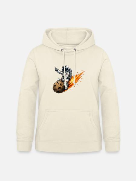 Astronaut trifft Meteor-Rakete - Frauen Hoodie - Vanille-Milchshake