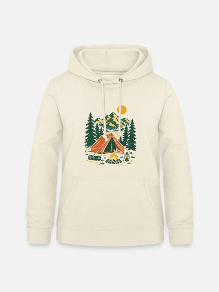 Bergsee Camping Szene - Frauen Hoodie - Vanille-Milchshake