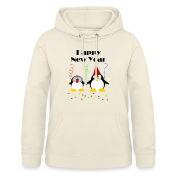 Pinguin Party Happy New Year - Frauen Hoodie - Vanille-Milchshake - Vorne - AI Model Female 172 light (172cm)
