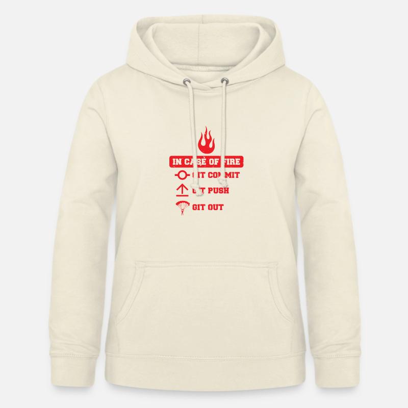 In case of fire: git commit, git push, git out - Frauen Hoodie - Vanille-Milchshake
